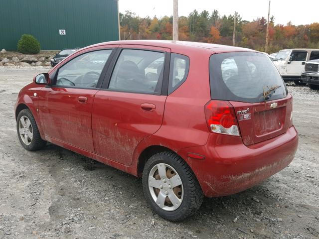 KL1TD66678B236104 - 2008 CHEVROLET AVEO BASE Czerwony zdjęcie 3