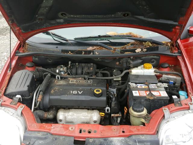 KL1TD66678B236104 - 2008 CHEVROLET AVEO BASE Czerwony zdjęcie 7