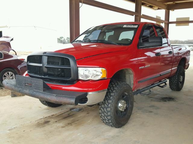 3D7KU28D84G223555 - 2004 DODGE RAM 2500 S RED photo 2