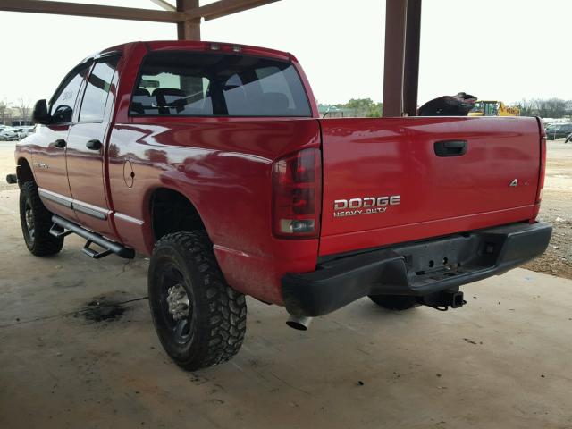 3D7KU28D84G223555 - 2004 DODGE RAM 2500 S RED photo 3