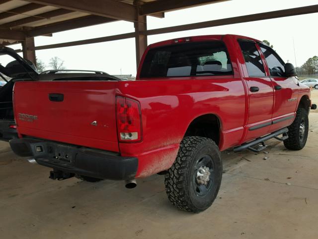 3D7KU28D84G223555 - 2004 DODGE RAM 2500 S RED photo 4