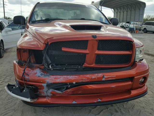 1D7HA16D55J586654 - 2005 DODGE RAM 1500 S ORANGE photo 9