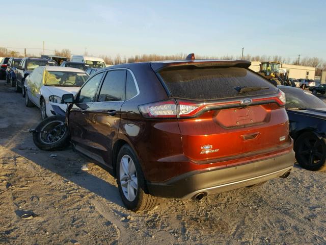 2FMTK3J91FBB47016 - 2015 FORD EDGE SEL BROWN photo 3