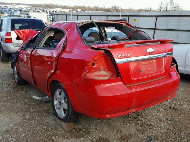 KL1TG56637B136954 - 2007 CHEVROLET AVEO LT RED photo 3