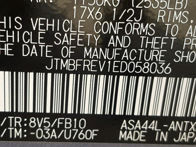 JTMBFREV1ED058036 - 2014 TOYOTA RAV4 LE Mavi foto 10