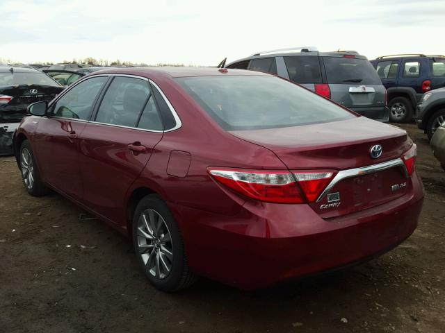 4T1BD1FK7FU173328 - 2015 TOYOTA CAMRY HYBR MAROON photo 3