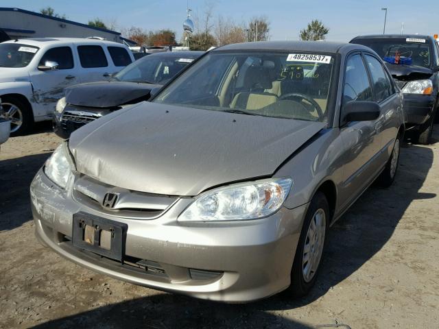 2HGES16515H590996 - 2005 HONDA CIVIC LX TAN photo 2