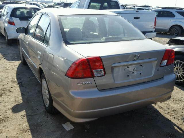 2HGES16515H590996 - 2005 HONDA CIVIC LX TAN photo 3