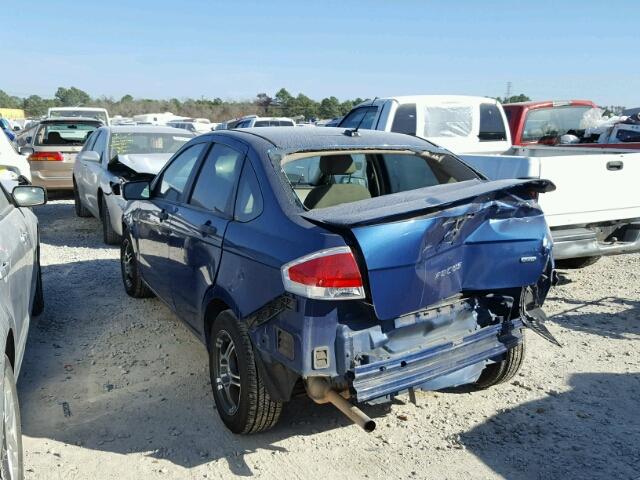 1FAHP34N78W157111 - 2008 FORD FOCUS S/SE BLUE photo 3