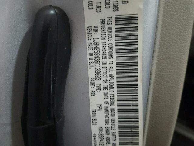 1J8HG58N36C139003 - 2006 JEEP COMMANDER SILVER photo 10