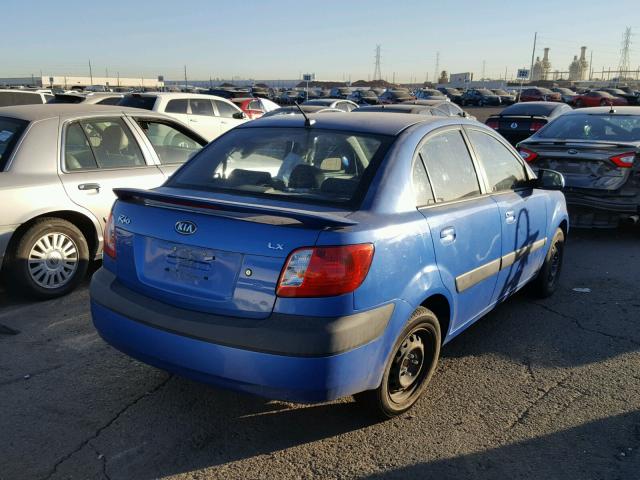 KNADE123176231185 - 2007 KIA RIO BASE BLUE photo 4