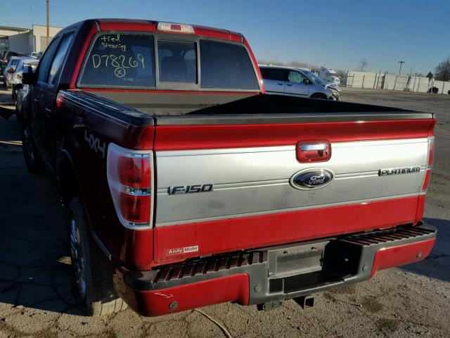 1FTFW1ET7DFD78269 - 2013 FORD F150 SUPER RED photo 3