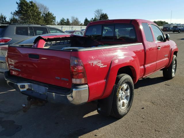 5TEUU42N05Z045548 - 2005 TOYOTA TACOMA ACC RED photo 4