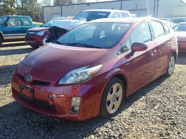 JTDKN3DU1A0197819 - 2010 TOYOTA PRIUS RED photo 2