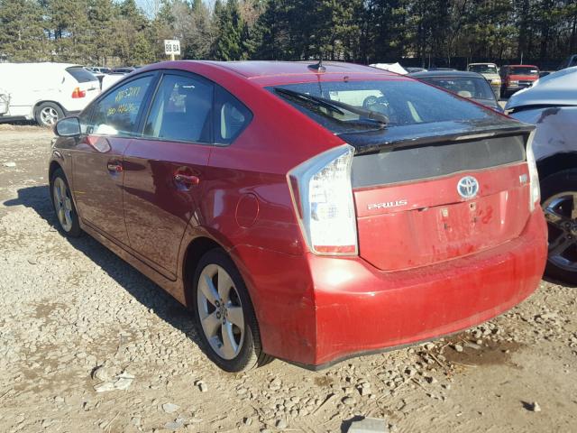 JTDKN3DU1A0197819 - 2010 TOYOTA PRIUS RED photo 3