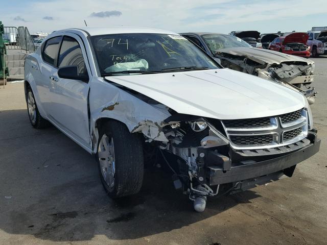 1C3CDZAB2EN217120 - 2014 DODGE AVENGER SE WHITE photo 1