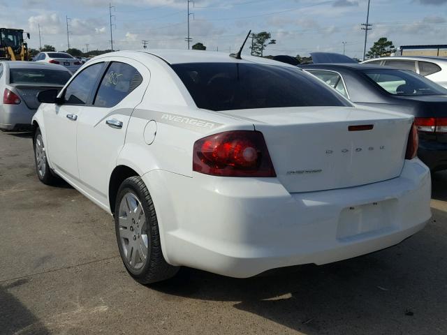 1C3CDZAB2EN217120 - 2014 DODGE AVENGER SE WHITE photo 3