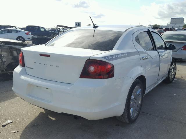 1C3CDZAB2EN217120 - 2014 DODGE AVENGER SE WHITE photo 4