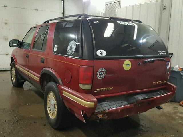 1GKDT13W1V2505379 - 1997 GMC JIMMY MAROON photo 3