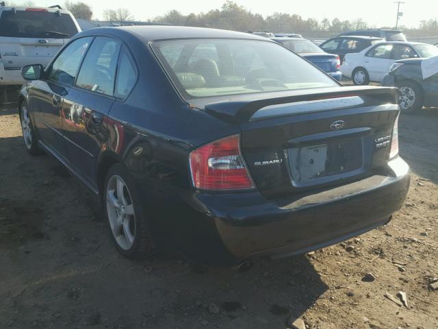 4S3BL676554214236 - 2005 SUBARU LEGACY GT BLACK photo 3