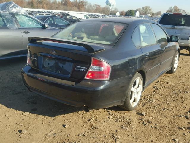 4S3BL676554214236 - 2005 SUBARU LEGACY GT BLACK photo 4