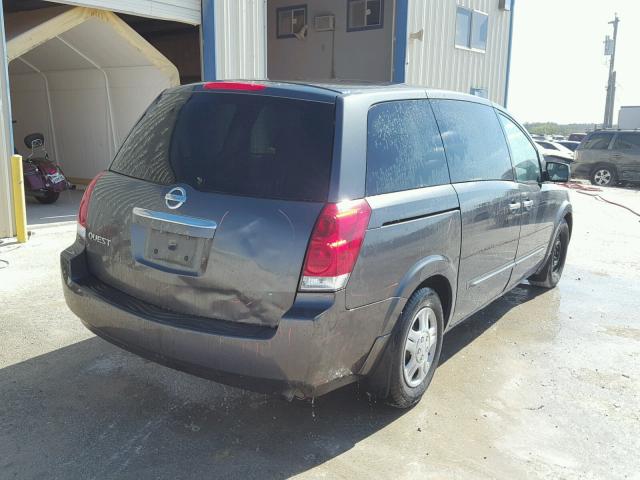 5N1BV28U17N120489 - 2007 NISSAN QUEST S GRAY photo 4