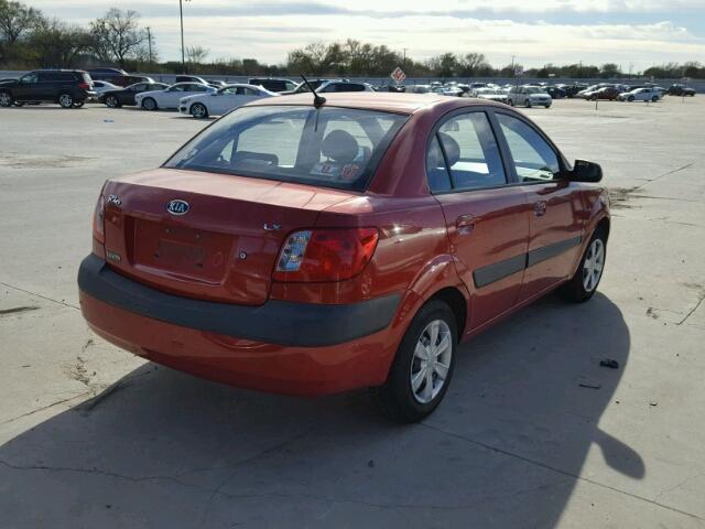 KNADE123X66171695 - 2006 KIA RIO RED photo 4