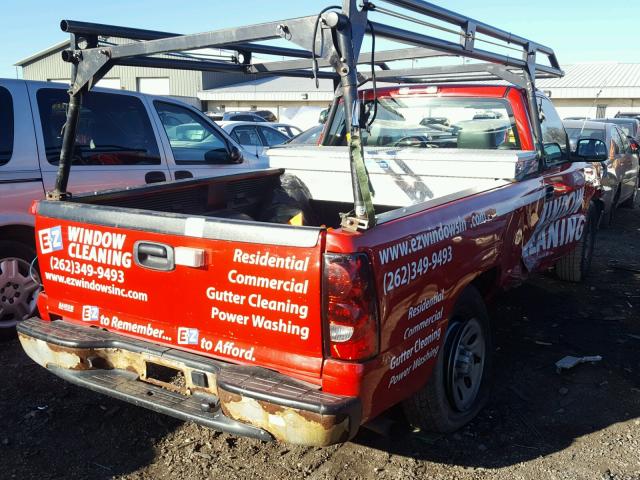 1GCEC14XX7Z196528 - 2007 CHEVROLET SILVERADO RED photo 4