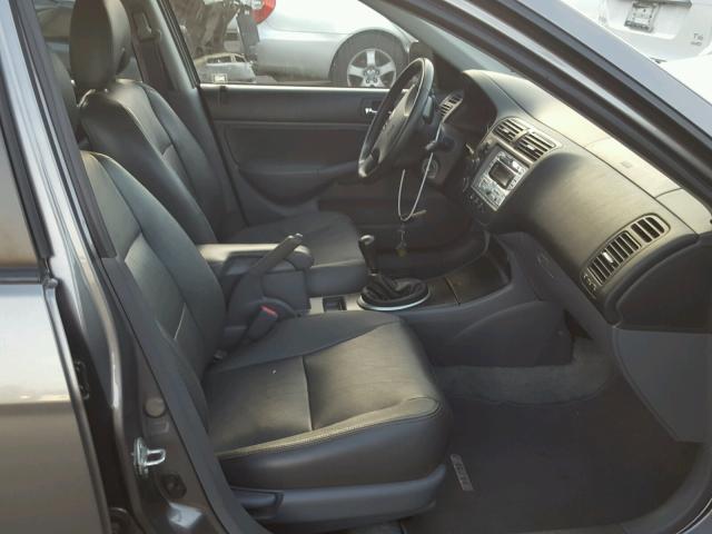 2HGES25775H547014 - 2005 HONDA CIVIC EX გრაფიტი ფოტო 5