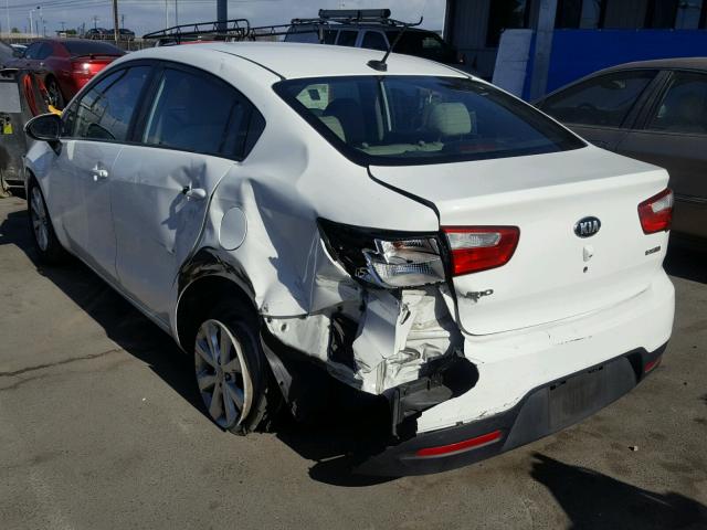 KNADN4A38D6302221 - 2013 KIA RIO EX WHITE photo 3