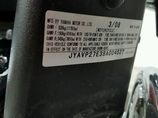 JYAVP27E38A004527 - 2008 YAMAHA XV1900 CU RED photo 20