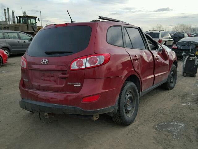 5XYZGDAG6BG047049 - 2011 HYUNDAI SANTA FE G RED photo 4