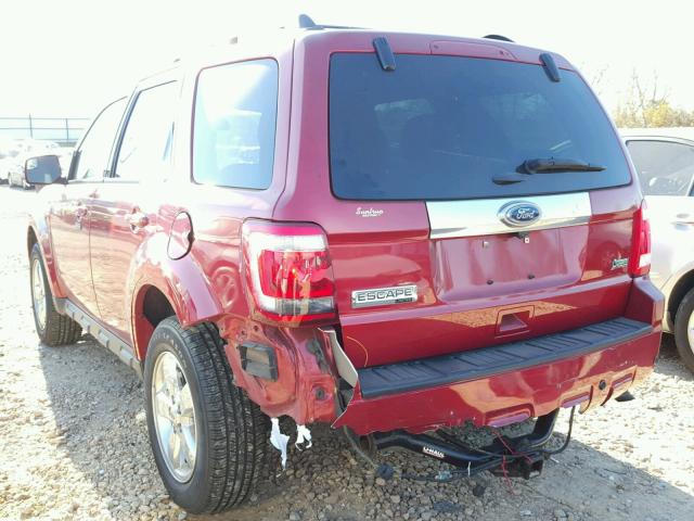 1FMCU0EG6CKA83817 - 2012 FORD ESCAPE LIM RED photo 3