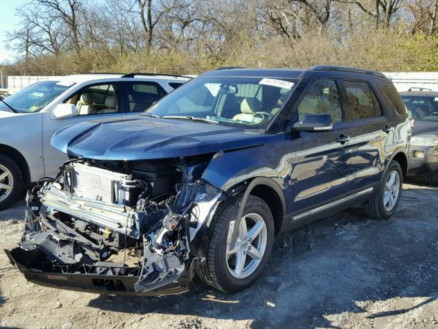 1FM5K8D81HGD44577 - 2017 FORD EXPLORER X BLUE photo 2