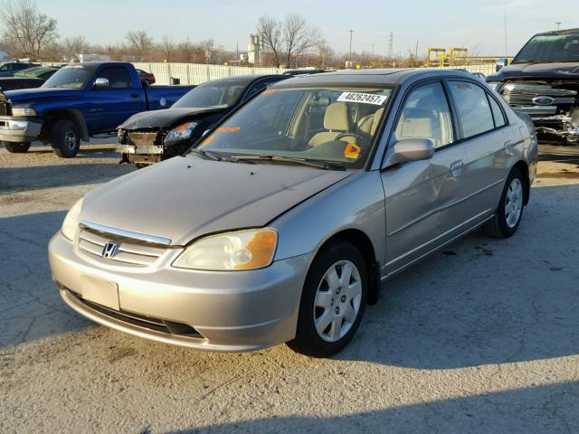 1HGES26721L023927 - 2001 HONDA CIVIC EX GOLD photo 2