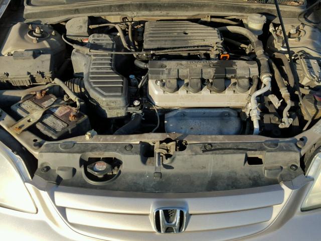 1HGES26721L023927 - 2001 HONDA CIVIC EX GOLD photo 7