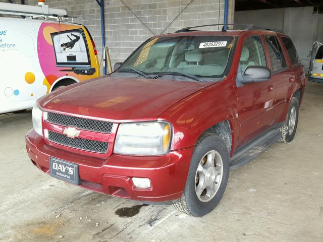 1GNDS13S282146132 - 2008 CHEVROLET TRAILBLAZE MAROON photo 2