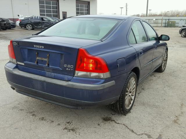 YV1RS58D222129042 - 2002 VOLVO S60 2.4T BLUE photo 4