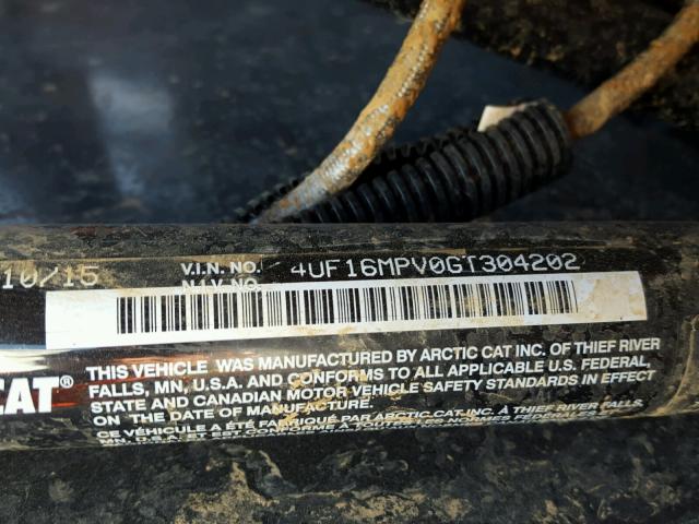 4UF16MPV0GT304202 - 2016 ARCTIC CAT 4 WHEELER Qara foto 10