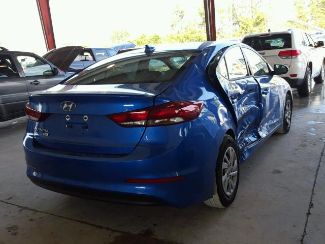 KMHD74LF2HU404230 - 2017 HYUNDAI ELANTRA SE BLUE photo 4