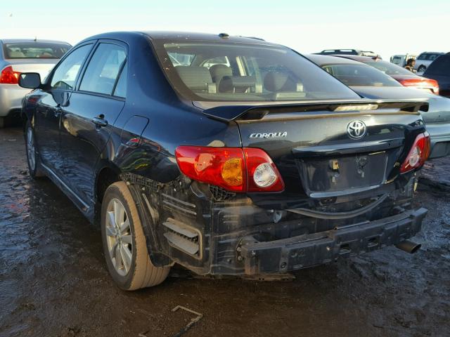 2T1BU4EE9AC264110 - 2010 TOYOTA COROLLA BA BLACK photo 3