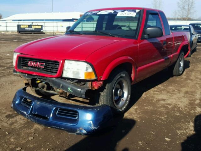 1GTCS195318114301 - 2001 GMC SONOMA RED photo 2