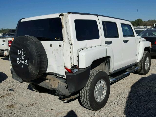 5GTEN13E588167173 - 2008 HUMMER H3 WHITE photo 4