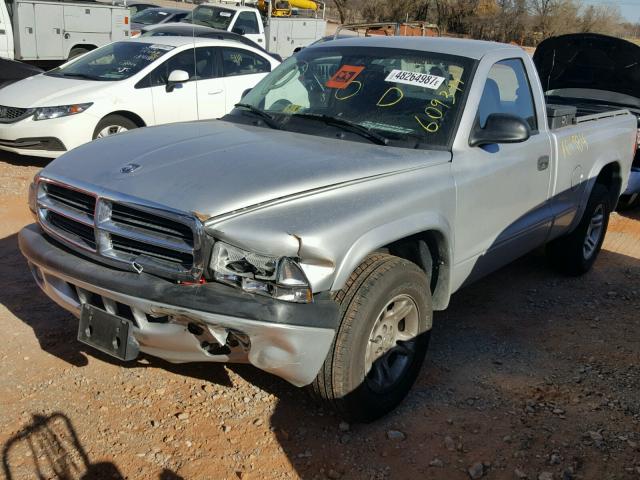 1D7FL36K64S609394 - 2004 DODGE DAKOTA SPO SILVER photo 2