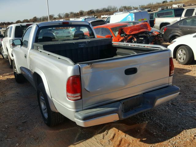 1D7FL36K64S609394 - 2004 DODGE DAKOTA SPO SILVER photo 3