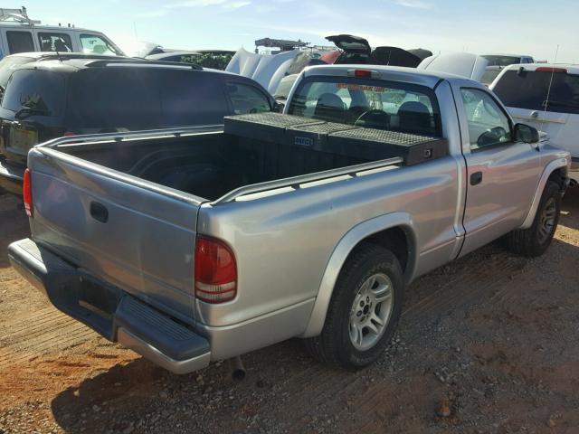 1D7FL36K64S609394 - 2004 DODGE DAKOTA SPO SILVER photo 4