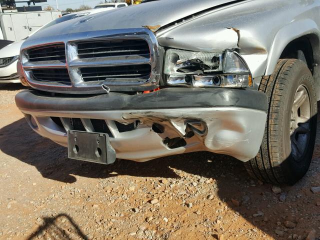 1D7FL36K64S609394 - 2004 DODGE DAKOTA SPO SILVER photo 9