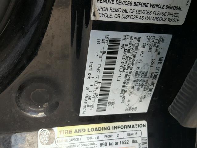 5LMFU28587LJ11682 - 2007 LINCOLN NAVIGATOR Czarny zdjęcie 10