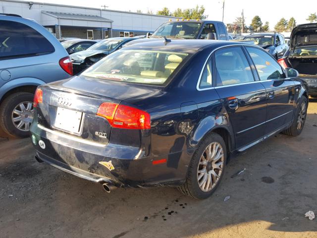 WAUDF78E48A160698 - 2008 AUDI A4 2.0T QU BLUE photo 4