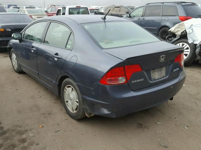 JHMFA36208S030728 - 2008 HONDA CIVIC HYBR BLUE photo 3